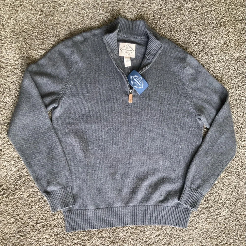 St. John's Bay Men's Steel Blue Zip-Up Sweater